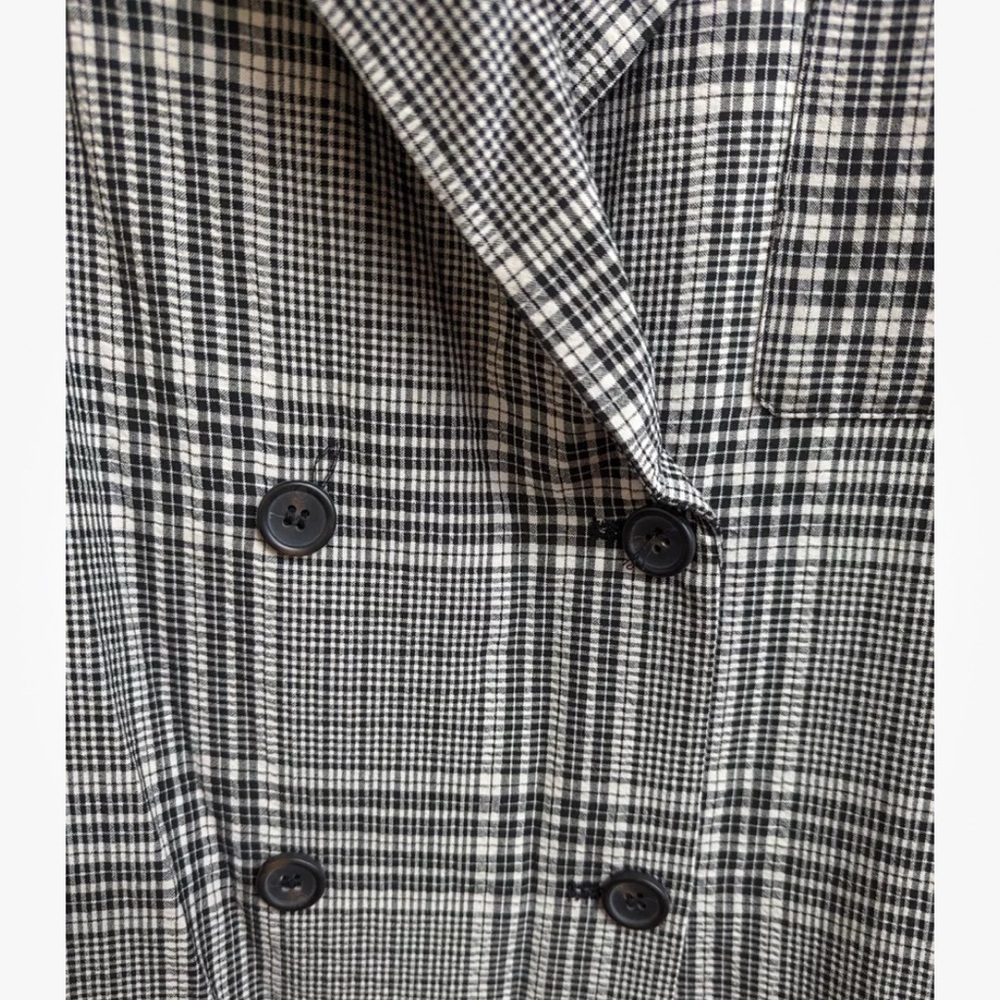 ZARA Women's Grey Check Blazer With Belt Double Breasted Jacket Size M - Picture 5 of 10